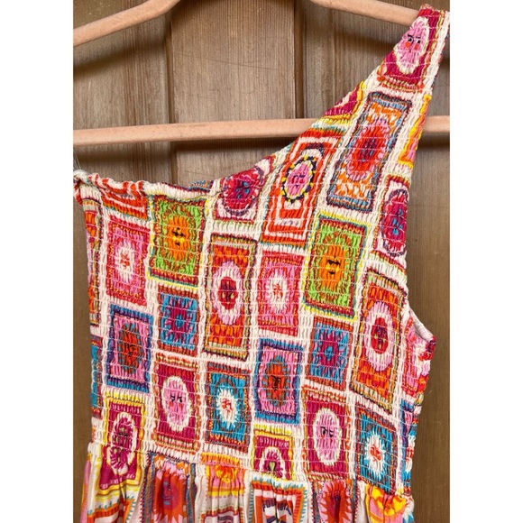 Sundress Joe Ibiza Sun Printed Smocked One Shoulder Maxi Dress XS/S - Picture 5 of 16